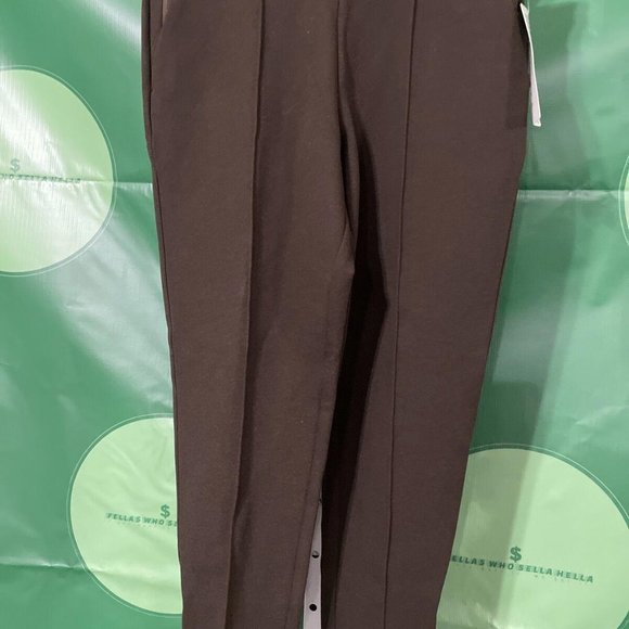 ATHLETA VENICE Heathered pintuck PANTS in DARK BROWN sz SMALL - NWT  retail $119 - Picture 2 of 14